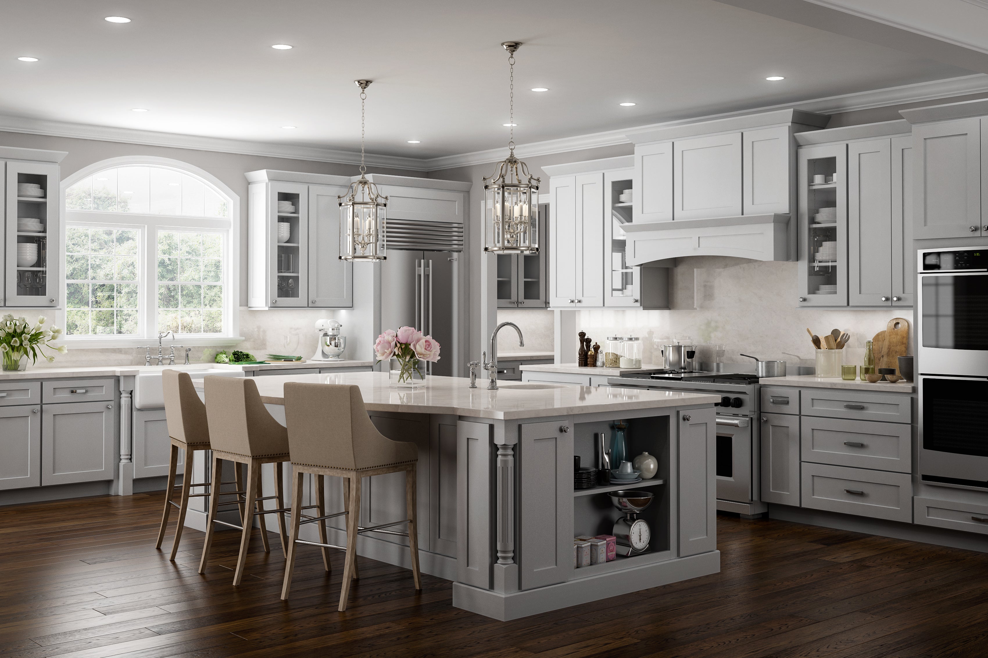 RTA Grey Kitchen Cabinets – RTA Wood Cabinets, image size:3400x2267