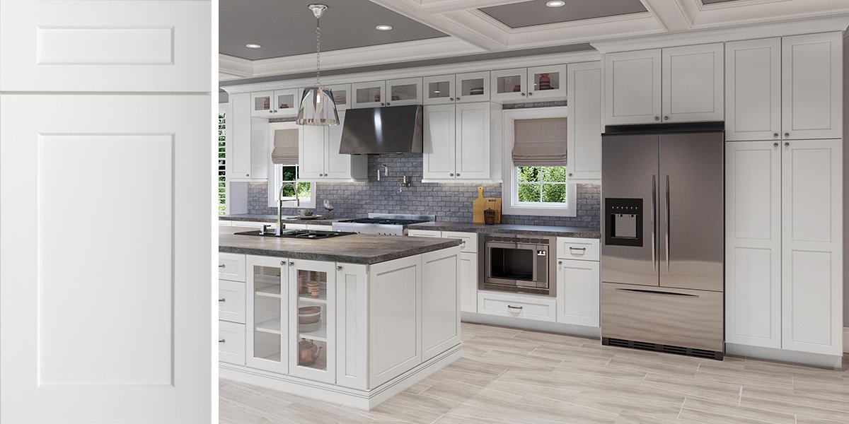 Highland White Shaker Assembled Kitchen Cabinets – RTA Wood Cabinets