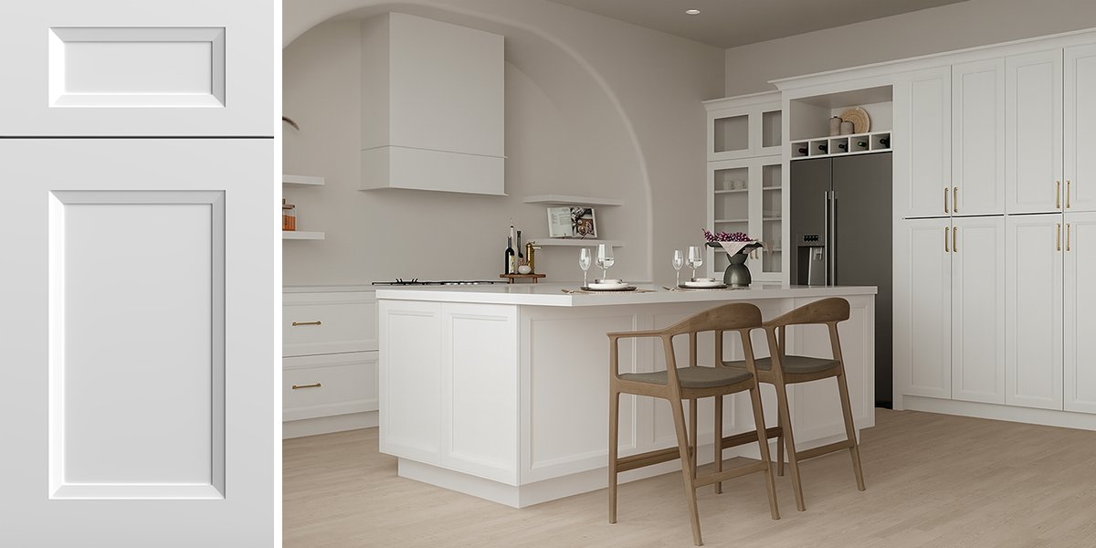 Sydney White Shaker Assembled Kitchen Cabinets – RTA Wood Cabinets