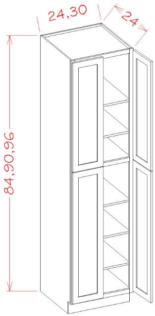 Sonoma White Wall Pantry - 18W X 24D X 84H-2D-5S