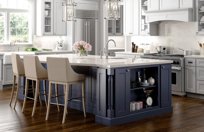 How to design a kitchen with a different color island.