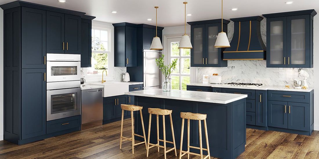 Ordering Blue Kitchen Cabinets - RTA Wood Cabinets