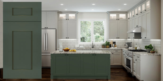 CNC Elegant Evergreen Shaker Cabinets - Brand New color