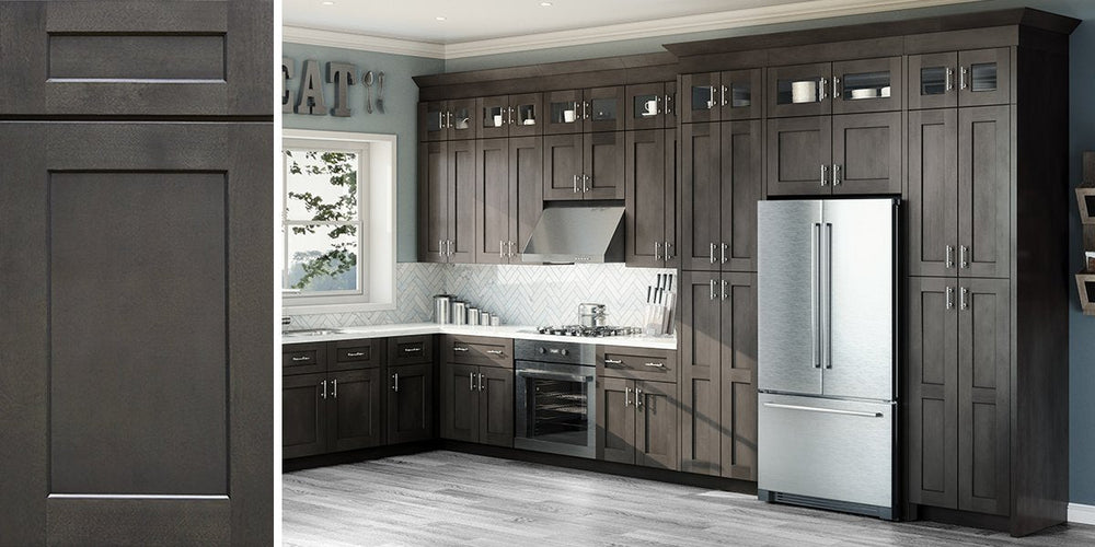 Highland Cinder Shaker Assembled Kitchen Cabinets