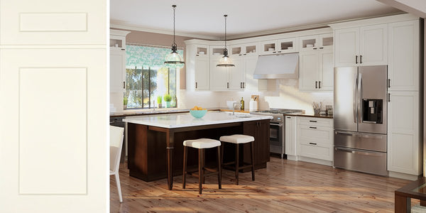 Highland Cream Shaker RTA Kitchen Cabinets - RTA Wood Cabinets