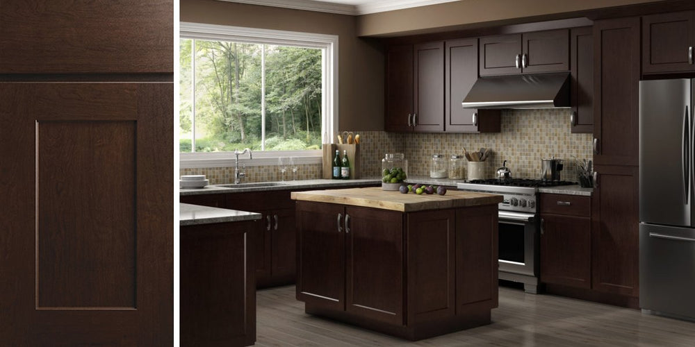 RTA Wood Cabinets CNC Luxor Espresso Shaker collection RTA Kitchen cabinets