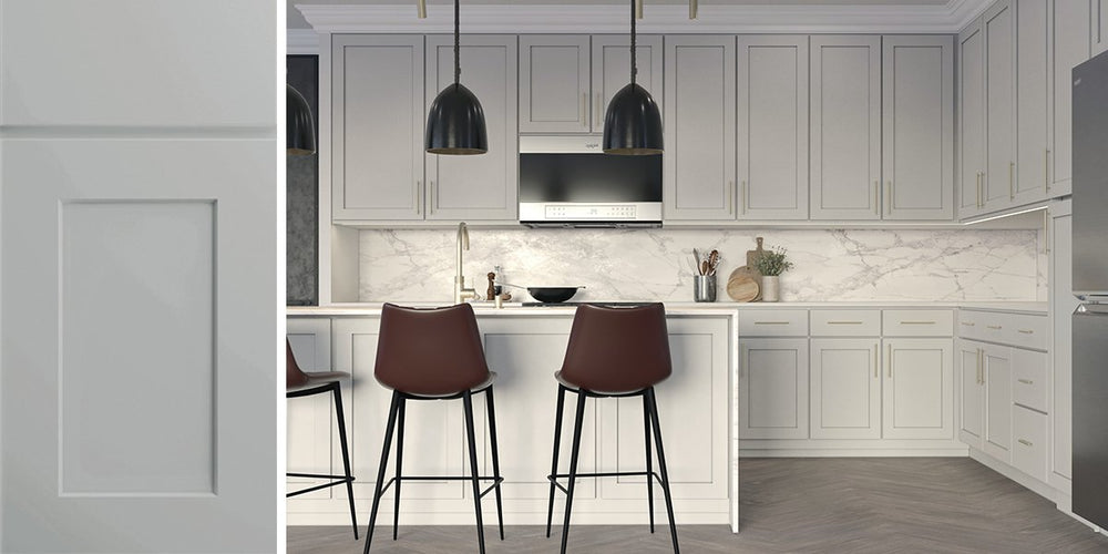 Luxor Misty Grey Shaker RTA Kitchen Cabinets