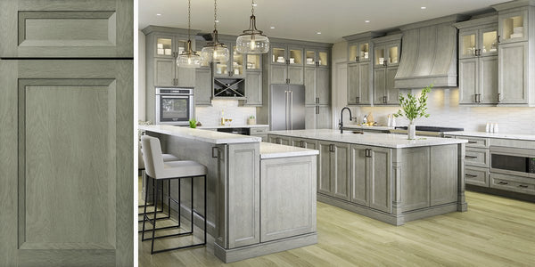 Oxford Mist Shaker Assembled Kitchen Cabinets