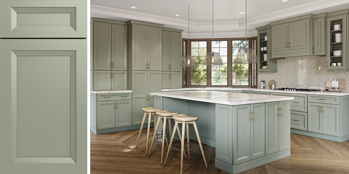 Sage Green Shaker 10x10 RTA Kitchen