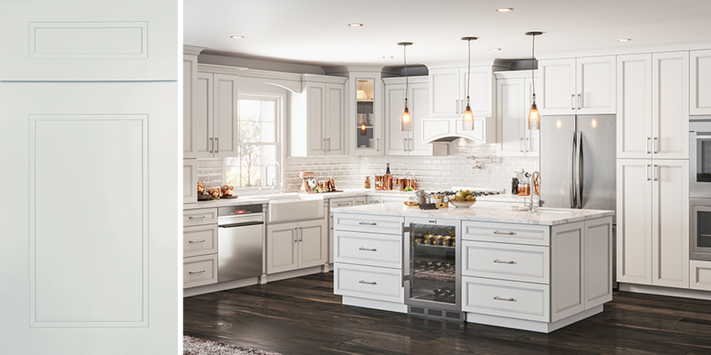 Sterling White Shaker RTA Kitchen Cabinets