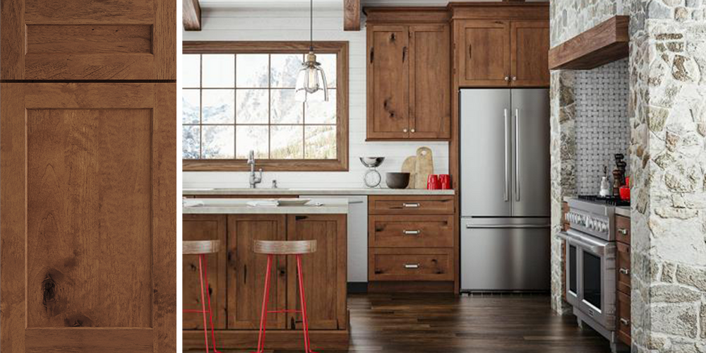 JSI Upton Brown kitchen cabinets