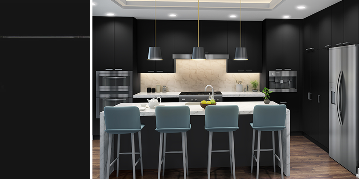 Euro Matte Black RTA Kitchen Cabinets – RTA Wood Cabinets