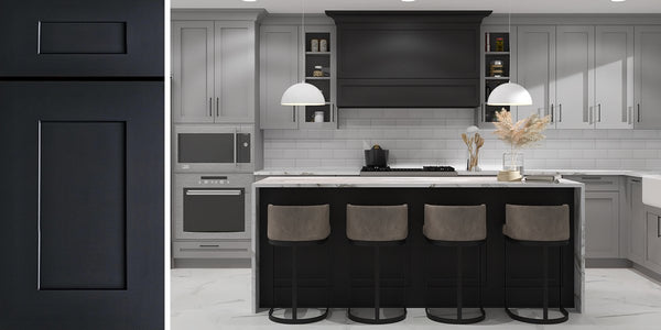 Harbor Black Shaker RTA Kitchen Cabinets - RTA Wood Cabinets