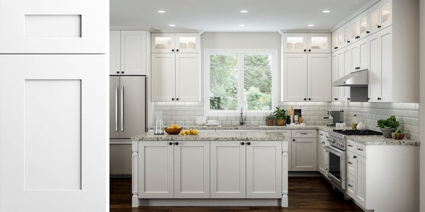 Elegant White Shaker Assembled Kitchen Cabinets - RTA Wood Cabinets