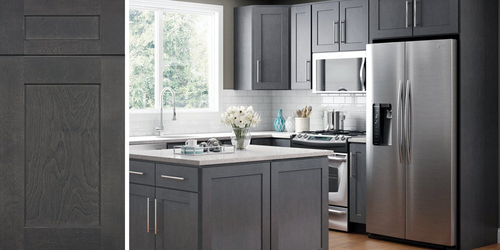 Essex Lunar Gray Shaker Assembled Kitchen Cabinets - RTA Wood Cabinets