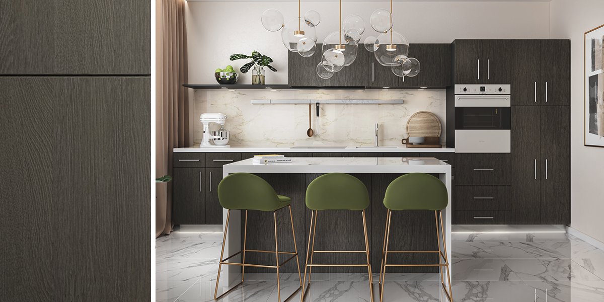 Matrix Greystone Slab Assembled Kitchen Cabinets – RTA Wood Cabinets