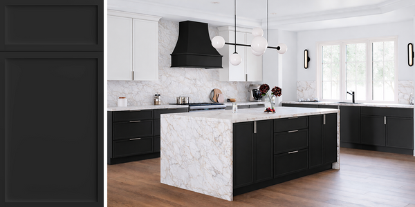 CNC Newport Jet Black Thin Shaker Cabinets