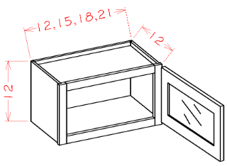 ASG-W1812GD Highland Grey Assembled 18x12 Wall Cabinet - Prepped For Glass, Finished Matching Interior