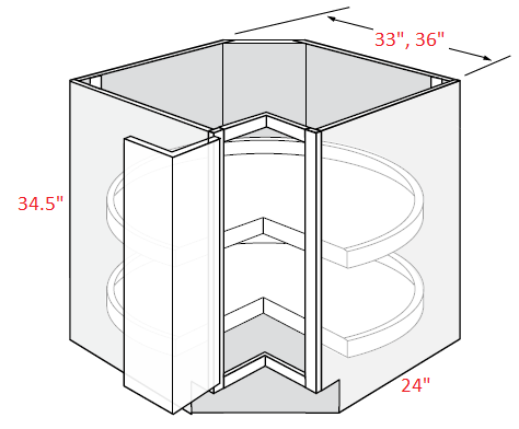 HMD-LS33 Harbor Black RTA 33" Corner Base Cabinet