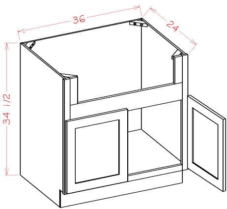 ASG-FSB36 Highland Grey Assembled 36" Farm Sink Base Cabinet