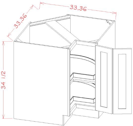 JCS-BLS33N-2 Horizon Cream RTA 33" Corner Base Cabinet