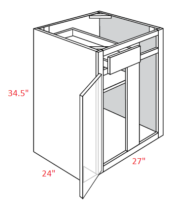 EB22-BLB36/39 Elegant Dove Assembled Corner Base Cabinet