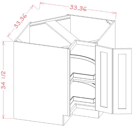 KEL-LS33 Essex Lunar RTA 33" Corner Base Cabinet