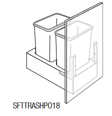 AKED-SFTTRASHPO18 Essex Driftwood Assembled Trash Bin Pullout