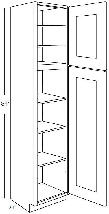EB02-UC1521X84 Elegant Smokey Gray Assembled 15x84 Pantry Cabinet