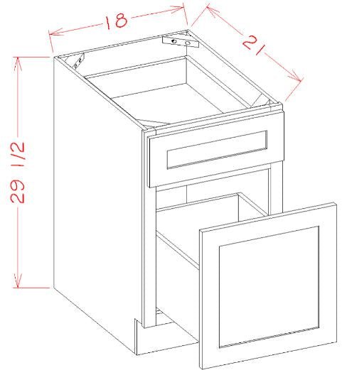 AHD-DFB18 Oxford Sage Assembled Desk Base Cabinet