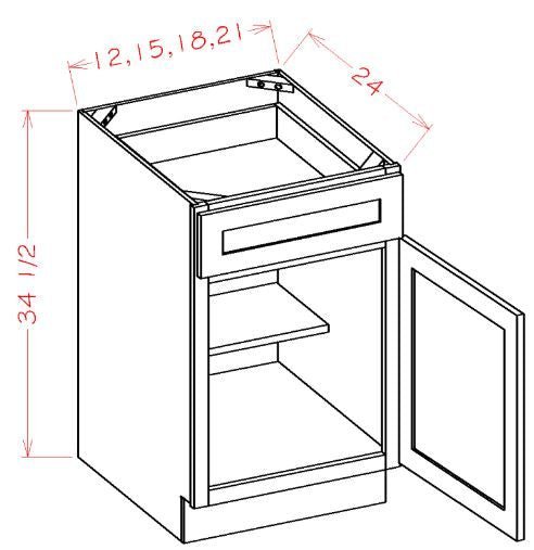 HMD-B21 Harbor Black RTA 21" Base Cabinet