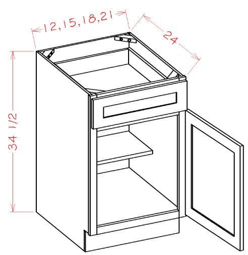 HMD-B15 Harbor Black RTA 15" Base Cabinet