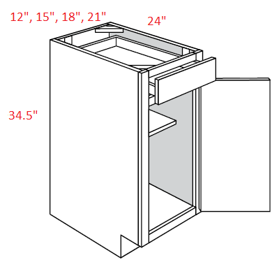 EB02-B18 Elegant Smokey Gray Assembled 18" Base Cabinet