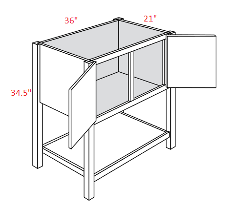 AVT-SV3621 Trenton Assembled Vanity Sink Base cabinet