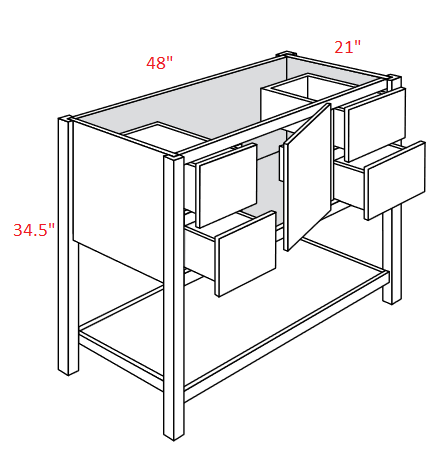 AVT-SV4821D Trenton Assembled Vanity Sink Base cabinet