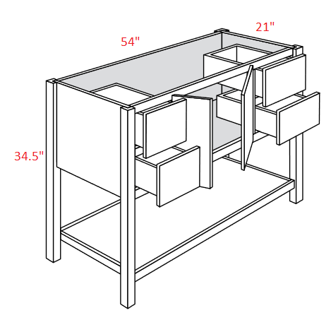 AVT-SV5421D Trenton Assembled Vanity Sink Base cabinet