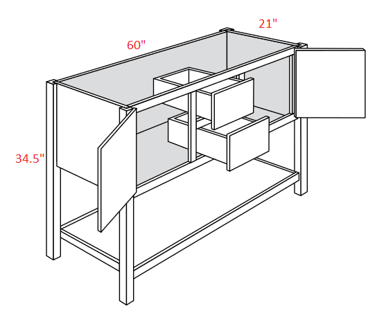AVT-SV6021D Trenton Assembled Vanity Sink Base cabinet
