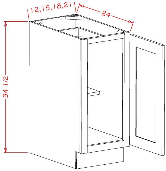 ASW-B18FH Highland White Assembled 18" Base Cabinet