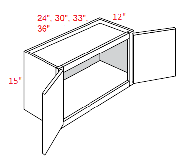 AL03-3315 Luxor Misty Grey RTA 33x15 Wall Cabinet