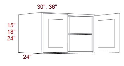 AL02-3618X24 Luxor Smokey Gray RTA 36x18x24 Wall Cabinet