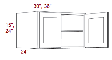 AL10-3624X24 Luxor White RTA 36x24x24 Wall Cabinet