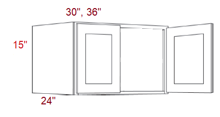 AL02-3015X24 Luxor Smokey Gray RTA 30x15x24 Wall Cabinet