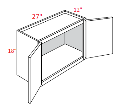 AL03-2718 Luxor Misty Grey RTA 27x18 Wall Cabinet