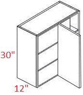 BMM654-WBC27/3030 Broadway Driftwood Assembled Wall Blind Corner Cabinet