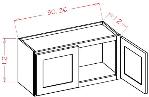 ASB-W3612 Highland Black Assembled 36x12 Wall Cabinet