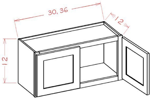 ASEO-W3012 Haven Ember Assembled 30x12 Wall Cabinet