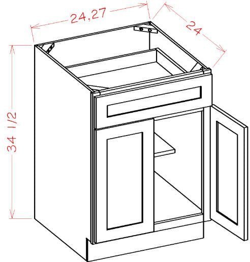 ASEO-B27 Haven Ember Assembled 27" Base Cabinet