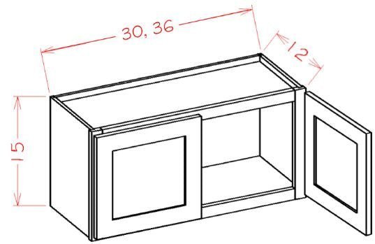 AOT-W3015 Oxford Toffee Assembled 30x15 Wall Cabinet