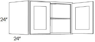 EB10-3324X24 Elegant White Assembled 33x24x24 Wall Cabinet