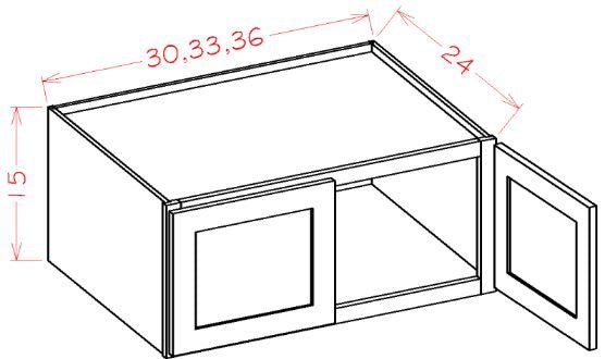 ASD-W331524 Highland Dove Grey Assembled 33x15x24 Wall Cabinet